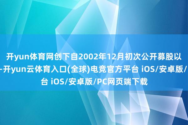 开yun体育网创下自2002年12月初次公开募股以来的历史新高-开yun云体育入口(全球)电竞官方平台 iOS/安卓版/PC网页端下载